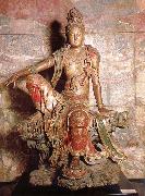 Guanyin 1 loan-beginning 12e century Gepolychromeerd wood unknow artist